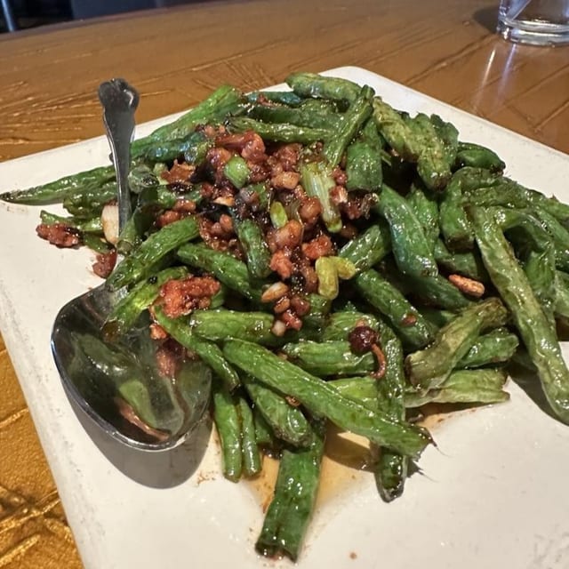 Fried String Beans with Ground Pork and X.O Sauce.